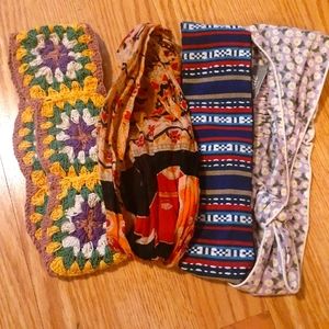 Four boho headbands